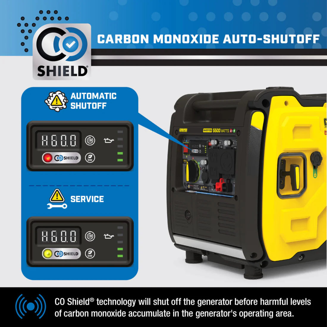 5500W Electric Start Dual Fuel Inverter with CO Shield®