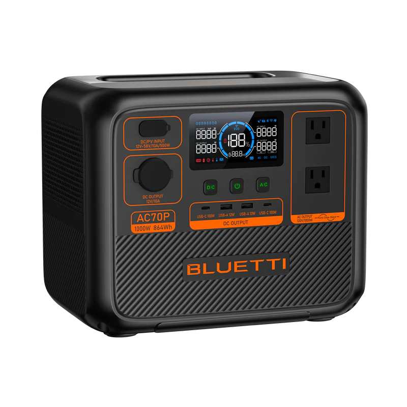 BLUETTI AC70P Portable Power Station | 1000W 864Wh