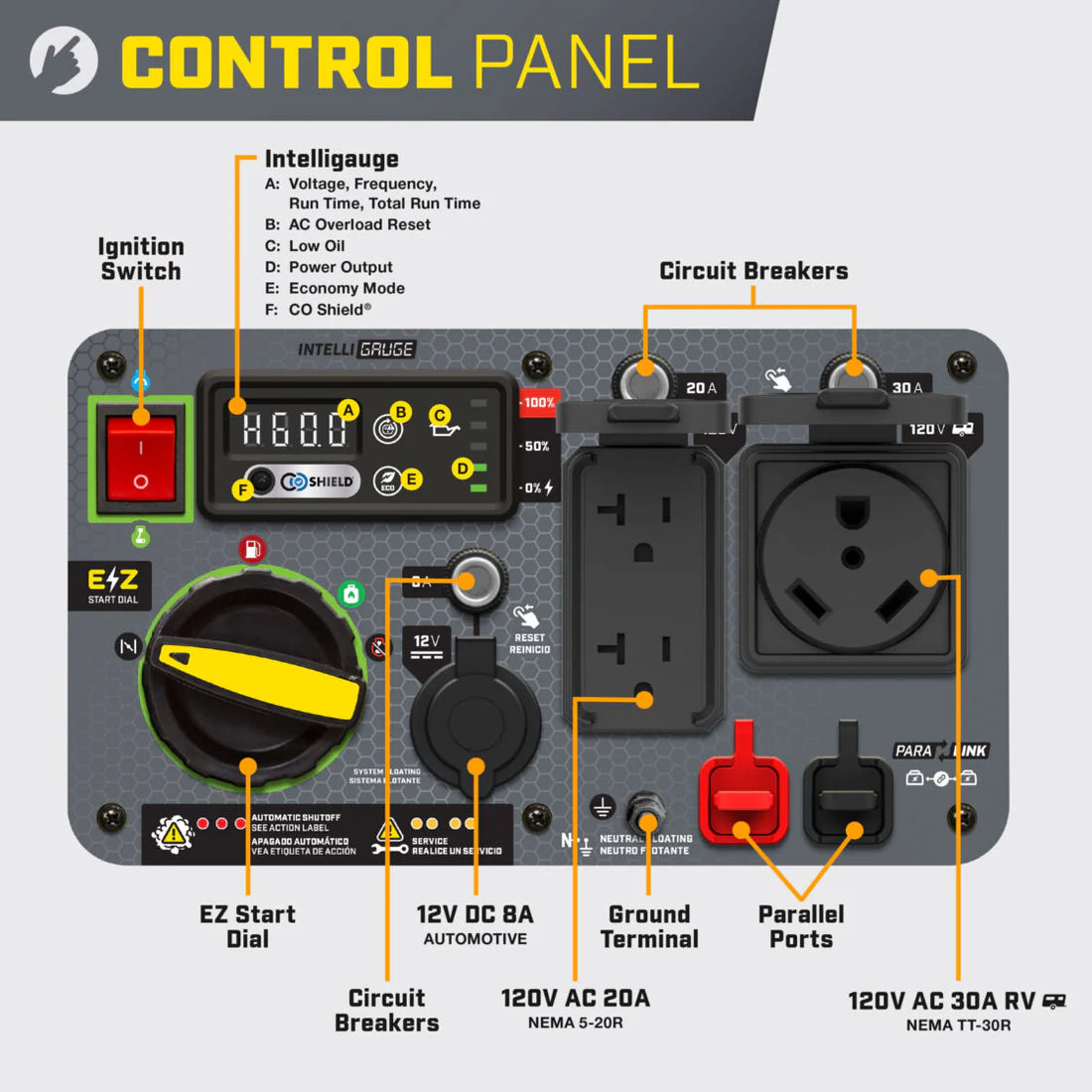 5500W Electric Start Dual Fuel Inverter with CO Shield®