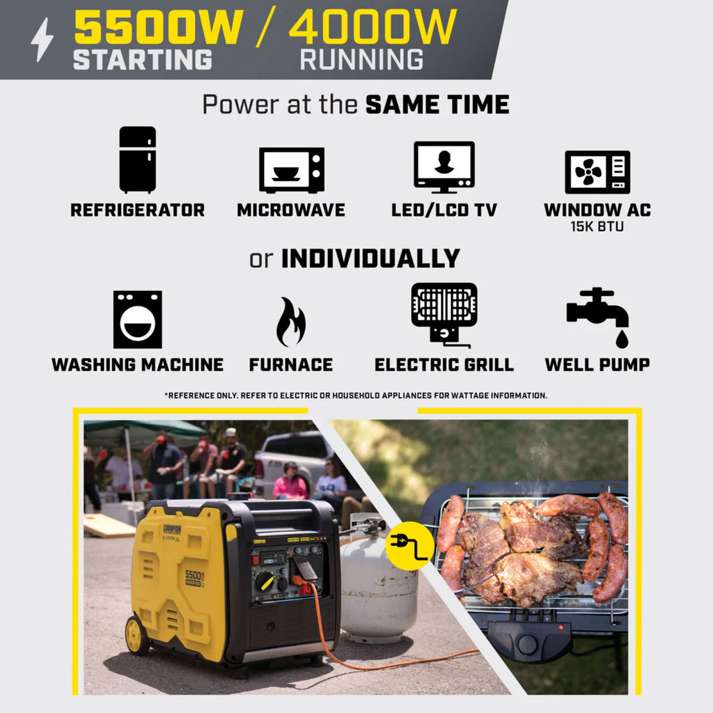 5500W Electric Start Dual Fuel Inverter with CO Shield®