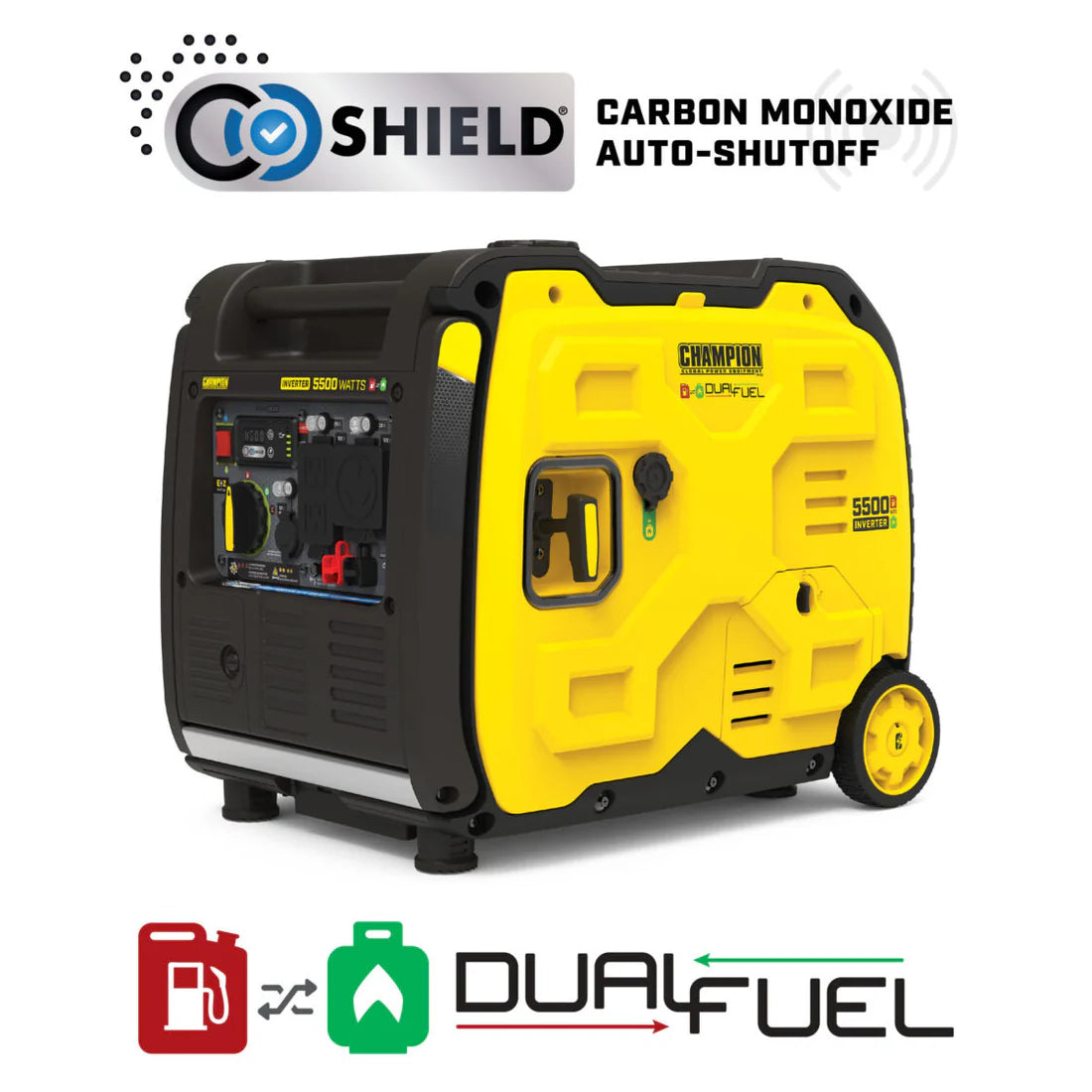 5500W Electric Start Dual Fuel Inverter with CO Shield®