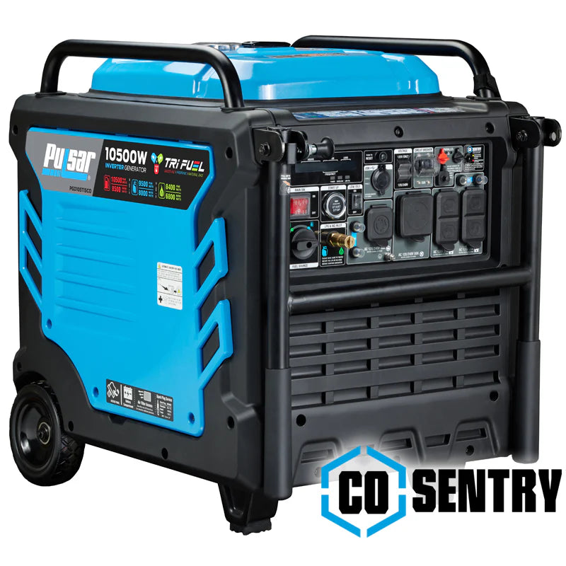 Pulsar 10,500-Watt Tri-Fuel Portable Inverter Generator with CO Sentry